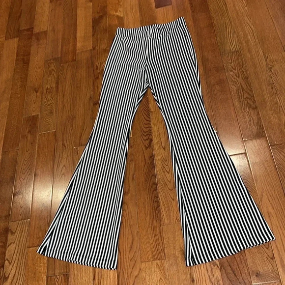 Fashionova  black and white Lined wide legs Pallazo pants Sz S - Picture 4 of 11